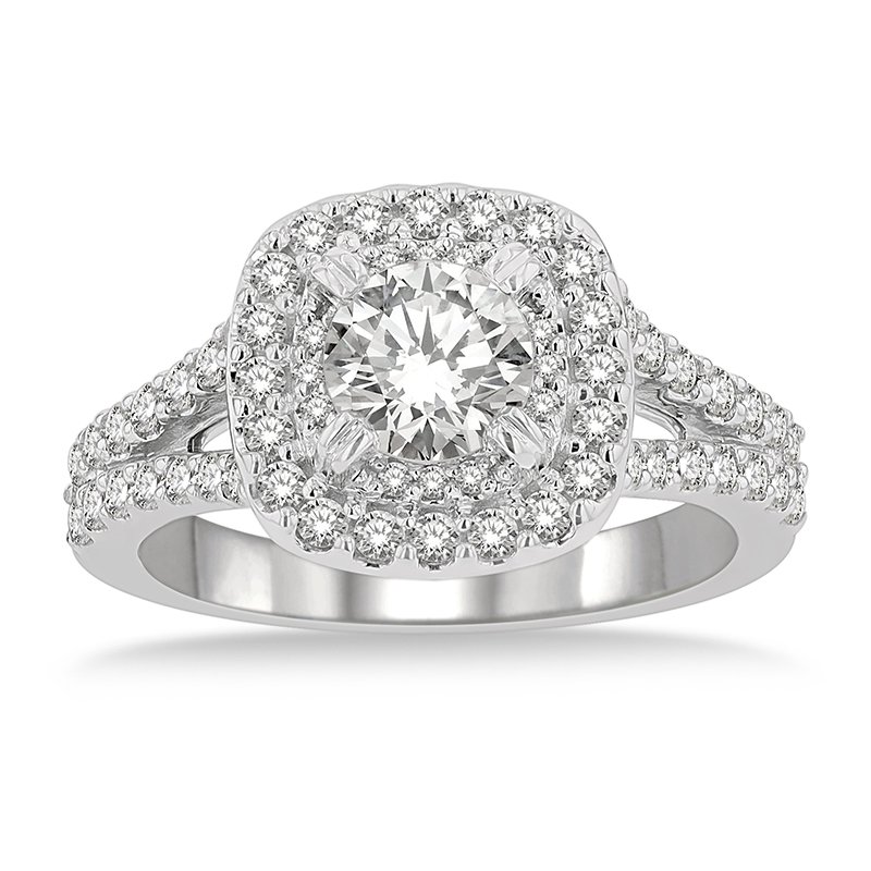1 1/3ct tw NewBorn Lab Created Diamond Halo Engagement Ring in 14K