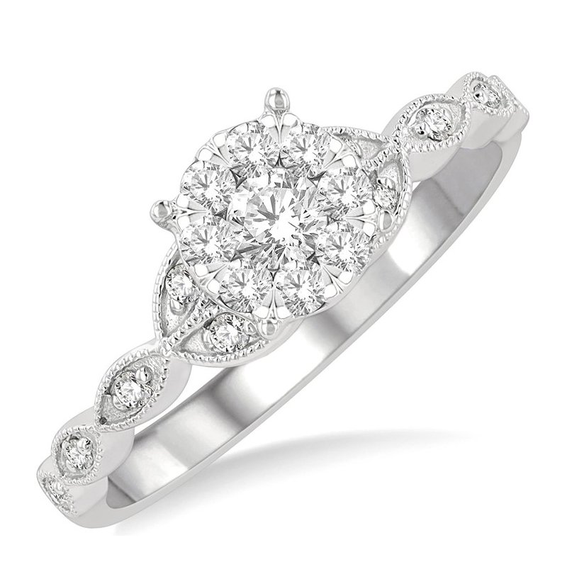 Scott Kay Cushion Halo Ring & 5/8ct Round Diamond – Orlando Diamond Exchange