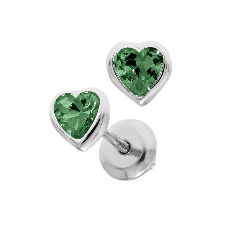 Lab Grown Emerald Heart Stud Earrings in 9ct Gold | Gold Boutique