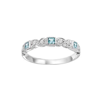 Blue Topaz Mixable Birthstone Rings in 4 Styles RLTP0432