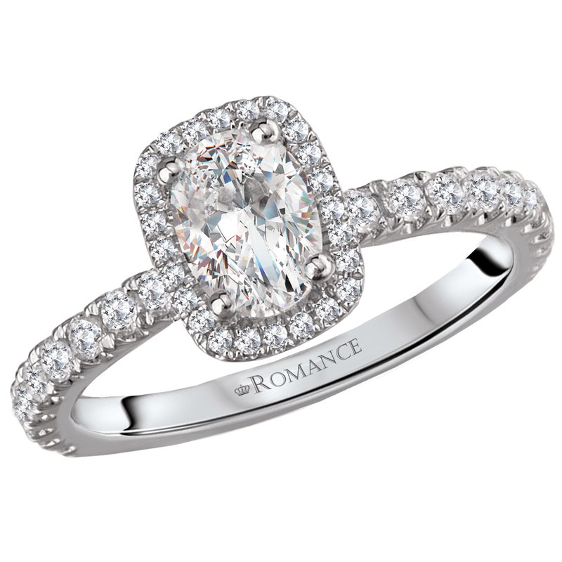 King's Bridal Plat Engagement Ring Oval Diamond w/Diam Halo 010458