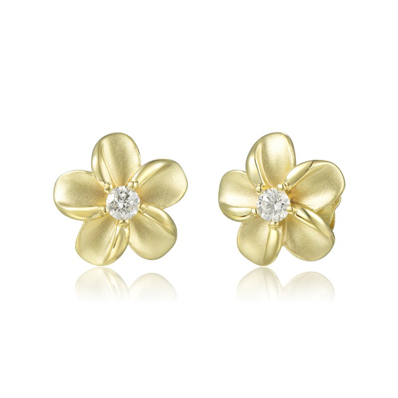 King's Plumeria Earrings w/Diamond Center 211252 Kings Jewelry