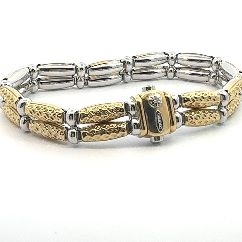 King's Estate 18kt "Chimento" Patterned Bracelet 7.5" w/Diamond 284047