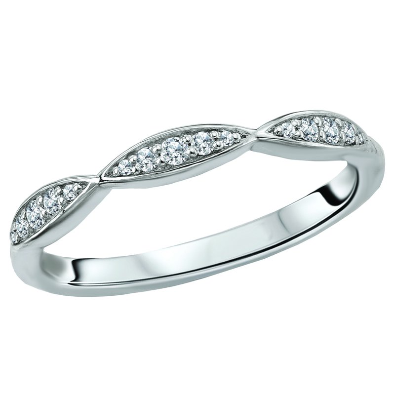 King's 14kt Wh Bead Set Diamond Band 050844 Kings Jewelry