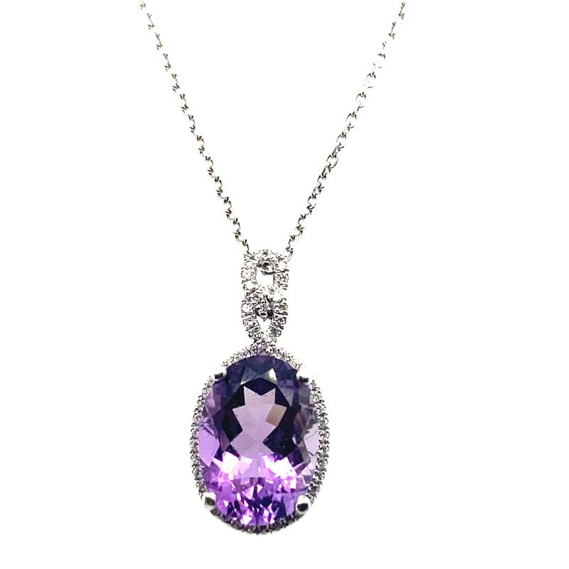 Amethyst And Diamond Pendant Necklace f91649 - Marquirette's