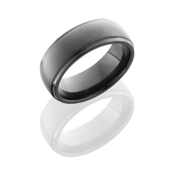 Men's Satin Polsihed Black Zirconium Wedding Band Z7D - Bomi