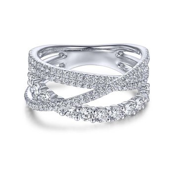 「CTHY HERITAGE」LAYERED RING Gabriel Fashion 14K White Gold Criss Crossing Layered