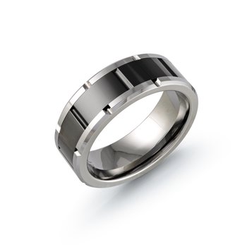 8mm Tungsten Band with Black Ceramic Inlay 101432