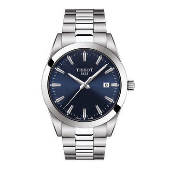 T127.410.11.041.00TISSOT GENTLEMANPOLISHED AND SATINATED HOUR MARKERSUltra-thin second hand for precisionHour and minutes handsDate windowFold over steel clasp with safety push-buttons 313467