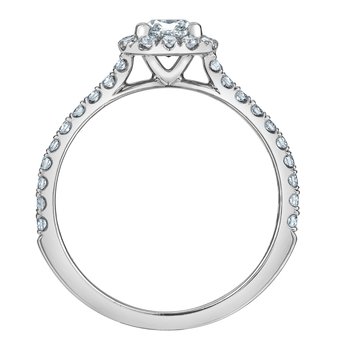 Cushion Cut Halo Engagement Ring .84 Carat TW., 022143