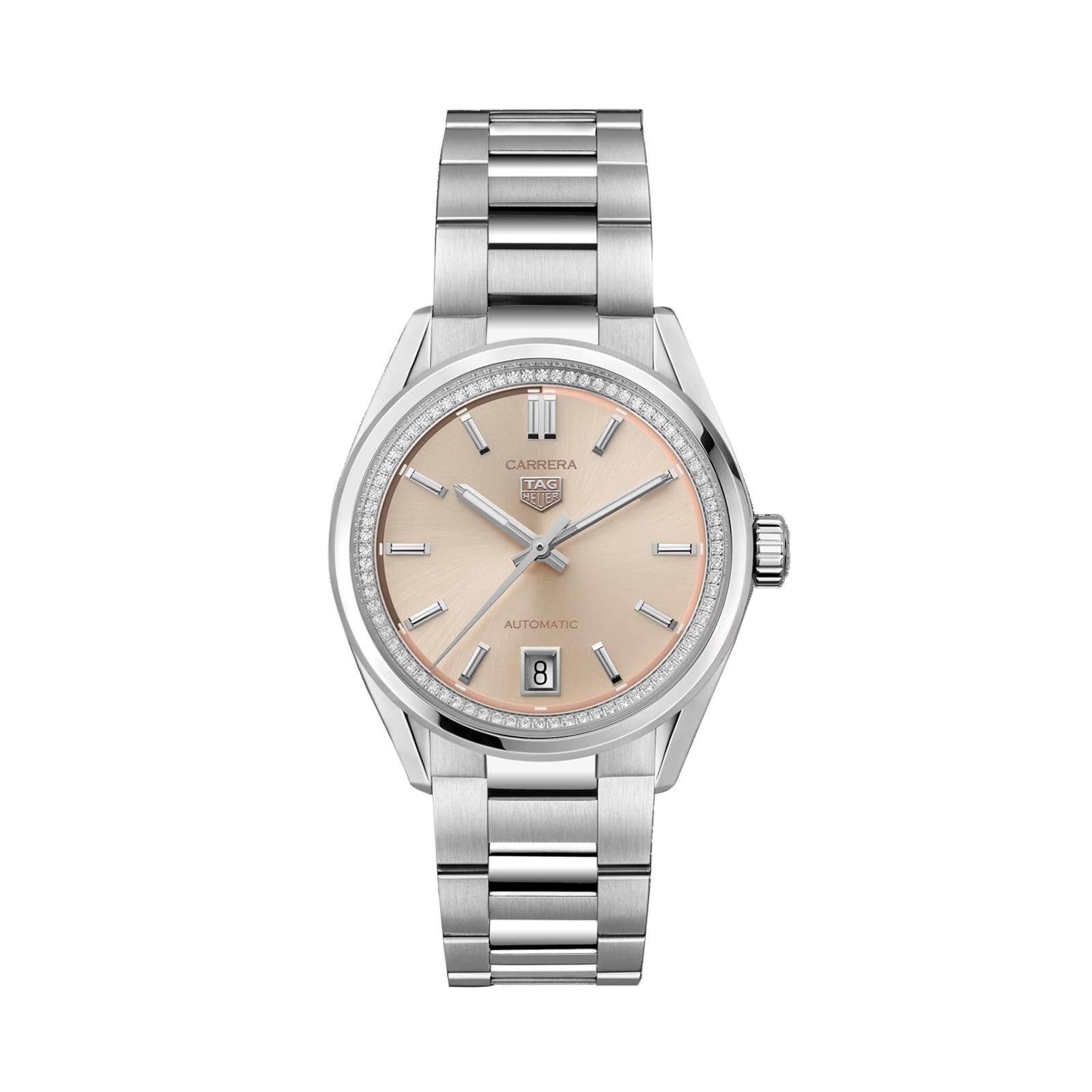 TAG Heuer Carrera 36mm Ladies Watch Diamonds Pink WBN231A 
