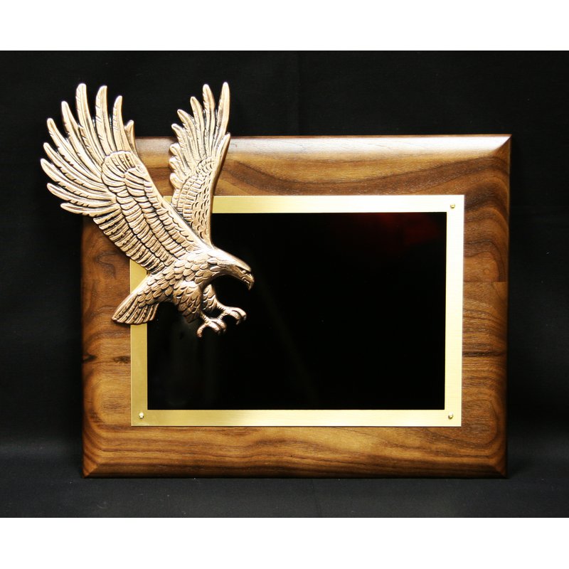 Plaques & Awards Walnut Plaque with Soaring Bronze Eagle