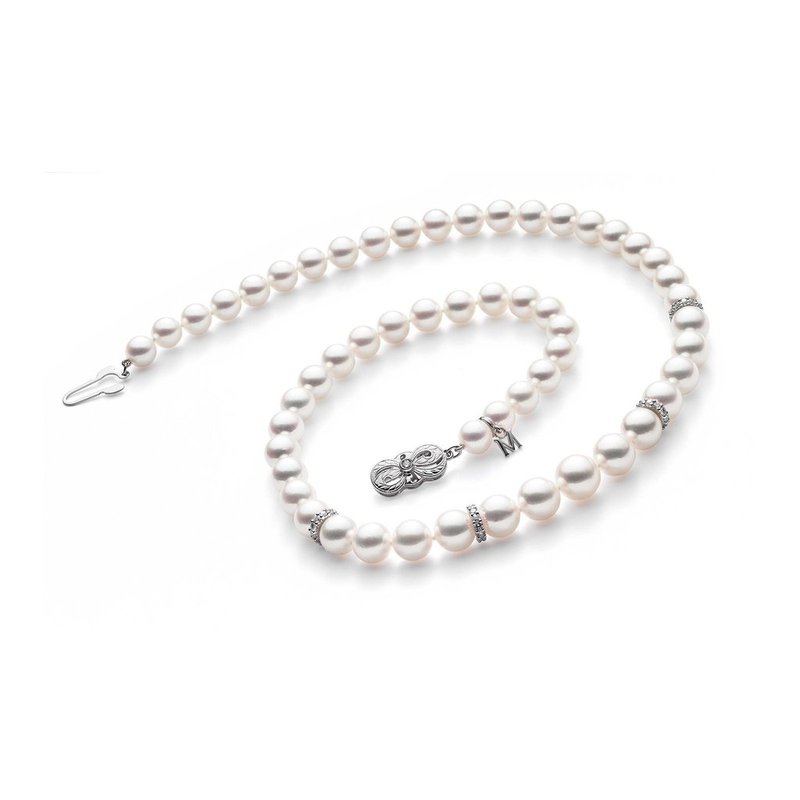 Mikimoto 9x7mm Akoya Cultured Pearl, Graduated 18'' Strand with