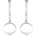 Pearl Jewelry Sterling Silver Coin Pearl Earrings
