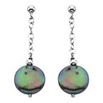Pearl Jewelry Sterling Silver Coin Pearl Earrings