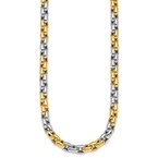Gold Necklaces & Bracelets 14K Two-toned Polished 8mm Cable Chain Necklace 31-2363