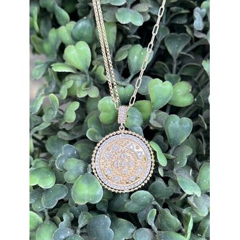 Diamond Medallion Gold Pendant 30-3931