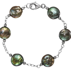 Pearl Jewelry Sterling Silver Coin Pearl Bracelet