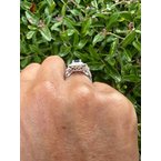 Gemstone Jewelry Royal Blue Cushion Cut Sapphire & Diamond Ring 06-3769