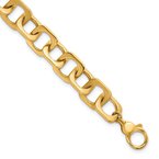 Gold Necklaces & Bracelets 14K Polished and Satin Fancy Square Link Bracelet 42-3882