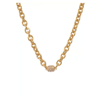 Gold Necklaces & Bracelets 18k Two-toned Polished 18" Diamond Oval Link Necklace 30-4003