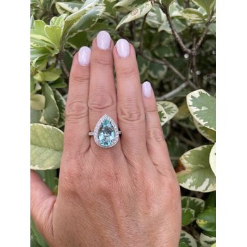 Aquamarine & Diamond Ring 06-3656