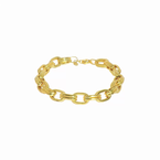 Gold Necklaces & Bracelets 14K Polished and Textured Fancy Double Oval Link Bracelet 42-3883