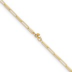 Gold Necklaces & Bracelets 14k Polished and Textured 34" Paperclip Link Necklace 31-2364