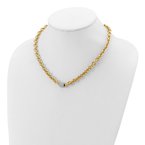 Gold Necklaces & Bracelets 18k Two-toned Polished 18" Diamond Oval Link Necklace 30-4003