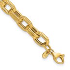 Gold Necklaces & Bracelets 14K Polished and Textured Fancy Double Oval Link Bracelet 42-3883