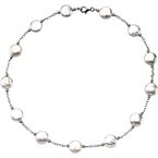 Pearl Jewelry Sterling Silver Coin Pearl Necklace