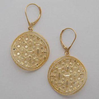 14k Yellow Gold Filigree Cut Earrings 17-5764
