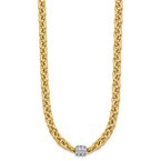 Gold Necklaces & Bracelets 18k Two-toned Polished 18" Diamond Oval Link Necklace 30-4003