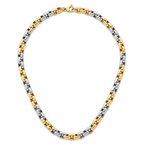 Gold Necklaces & Bracelets 14K Two-toned Polished 8mm Cable Chain Necklace 31-2363