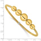 Gold Necklaces & Bracelets 14K Two-toned Polished Graduated Ball Stretch Bracelet 42-3885
