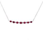 Gemstone Jewelry Ruby & Diamond Bar Pendant 32-1947