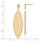 Gold Earrings 14K Yellow Gold Leaf Dangle Earrings 17-5748