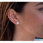 Diamond Studs 4-prong 14K White Gold Diamond Studs Core