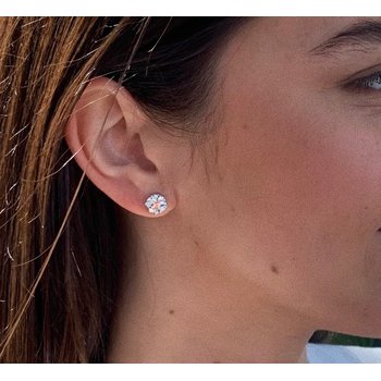 4-prong 14K White Gold Diamond Studs Core