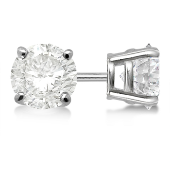 4-prong 14K White Gold Diamond Studs Core