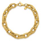 Gold Necklaces & Bracelets 14K Polished and Textured Fancy Double Oval Link Bracelet 42-3883