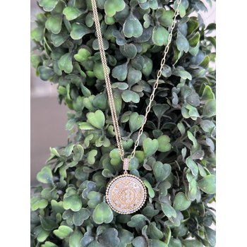 Diamond Medallion Gold Pendant 30-3931