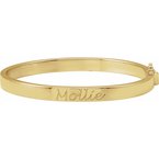 Gold Necklaces & Bracelets 14KY Engravable Hinged Bangle Bracelet BRC940