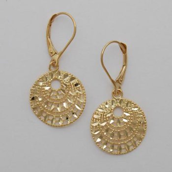 14k Yellow Gold Sunburst Earrings 17-5763