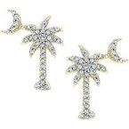 Diamond Palmetto Jewelry .25ctw 14K Yellow Gold Diamond Palmetto Earrings 15-01200