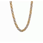 Gold Necklaces & Bracelets 14K Two-toned Polished 8mm Cable Chain Necklace 31-2363