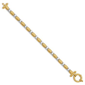 14K Two-Toned Link Bracelet 42-3842