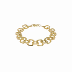 Gold Necklaces & Bracelets 14K Polished and Satin Fancy Square Link Bracelet 42-3882