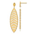 Gold Earrings 14K Yellow Gold Leaf Dangle Earrings 17-5748