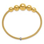 Gold Necklaces & Bracelets 14K Two-toned Polished Graduated Ball Stretch Bracelet 42-3885